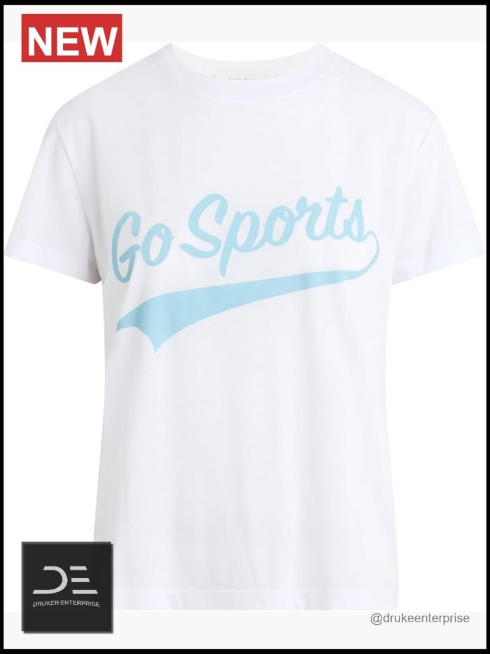 Cotton Blend Crew Neck Tee with Logo Lettering - Classic Fit